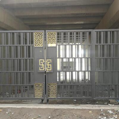 户外现代536简约防盗双开入门户铁艺大门中风格别墅庭式院门定大