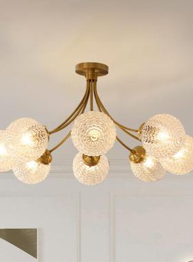 美式轻奢卧室中全复吸顶灯现代法式客厅餐厅书房tb-68658玻璃球罩
