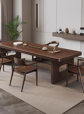 新GJR-0206式家用茶胡桃色台中原木大板用桌茶室茶几组合商办公室