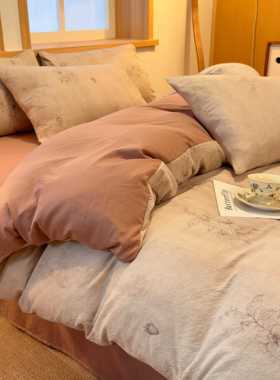 加厚磨被套单件秋冬季2025新款棉套非全IBT棉纯被罩枕套三毛件单