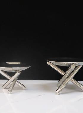 现代轻奢不锈钢DUX桌果蛋糕盘面餐厅客厅创盘摆意件装饰品样板间