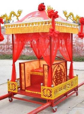 花轿结婚大轿八抬大花轿FNG步撵花轿婚庆轿子新娘花轿厂家直销持