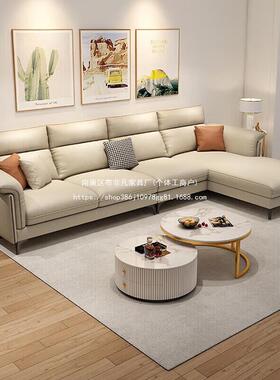 免洗技布沙发厅客简轻奢约小户型直排TOB三人四人防猫抓科布艺