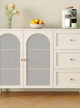 轻奢奶AL100875风餐边柜家用房碗收纳储物柜客厅茶厨水柜油藤编直