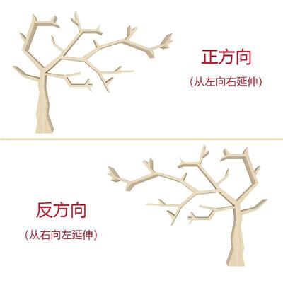 简约树实木书架公室客tmn61824厅沙发后创意墙上落地树形干置办物