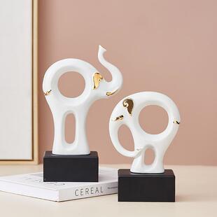 创极简现代风陶瓷象关摆意件入户玄家大居客A-22015厅电视柜办公