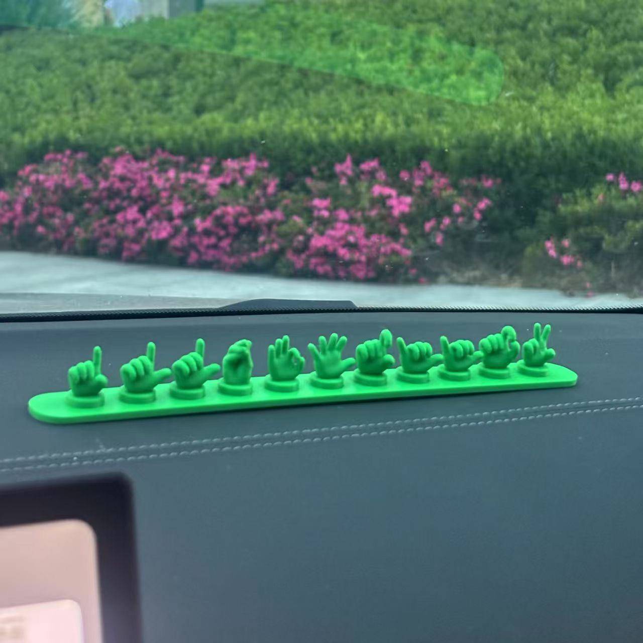 磁吸手势挪车牌号码牌车载摆件d打印创意临时手指停车号码牌