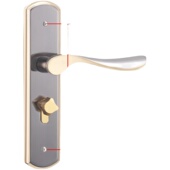 卧室门锁室内家用通用型房门木门锁具金色免改孔可调节