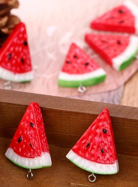 10pcs/pack  28x14mm Fruit Watermelon Resin Charms for Earrin