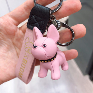 Bulldog 极速Kawaii French Hand Strap Leather Doll Keychain