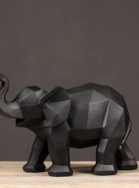 摆件几何装饰家居大象动物园林玻璃钢户外北欧抽象景观雕塑折纸间