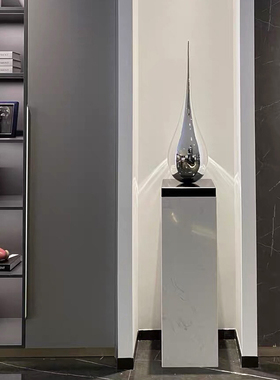 现代抽象水滴摆件大号轻奢商场酒店办公室客厅玄关电视柜艺术品