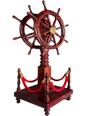 实木领航舵摆件舵手船舵落地装饰工艺品办公室公司乔迁开业礼品
