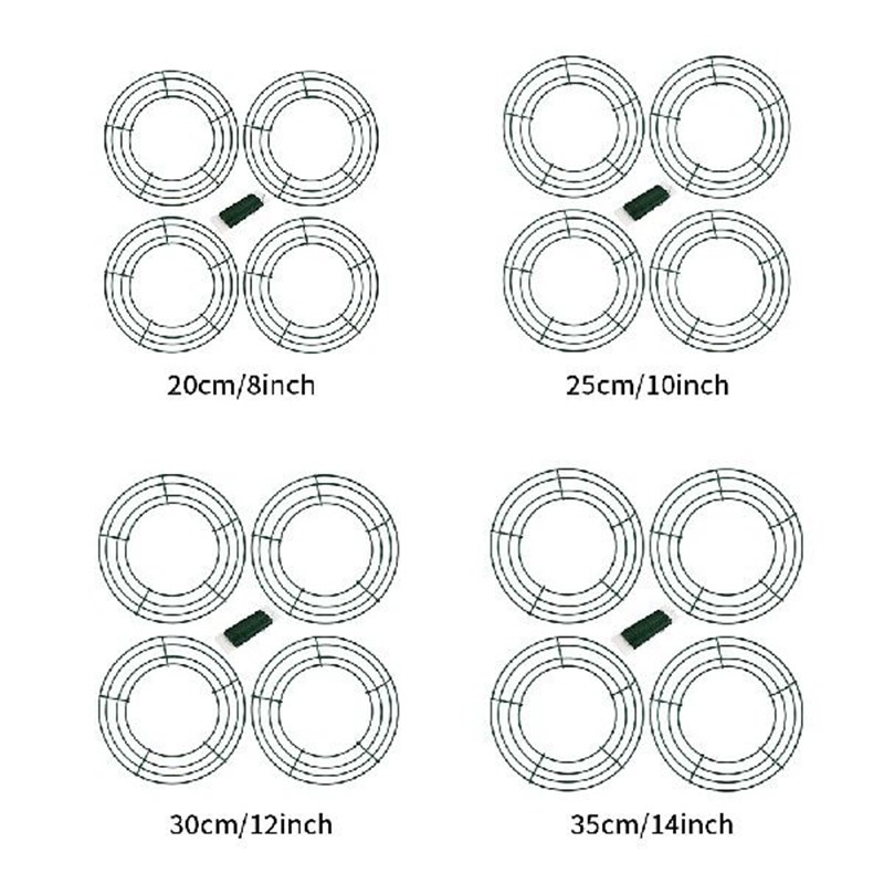 4pcs New Year Wreath Frame Front Door Wall Party For Floral