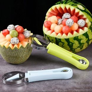 Slicer Watermelon Cutter Scoop Carving 2pcs Fruit 4In1