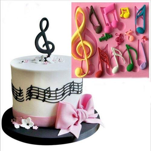 好货Music Symbol Music Note Shape Silicone Cake Mold  Bakewa
