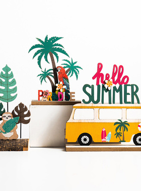 办公室桌面小摆件ins创意可爱北欧个性木质植物家居客厅卧室摆设