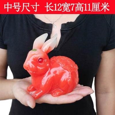 工艺品招财玉兔摆件生肖兔子创意饰品结婚礼品小白兔白玉兔子摆件