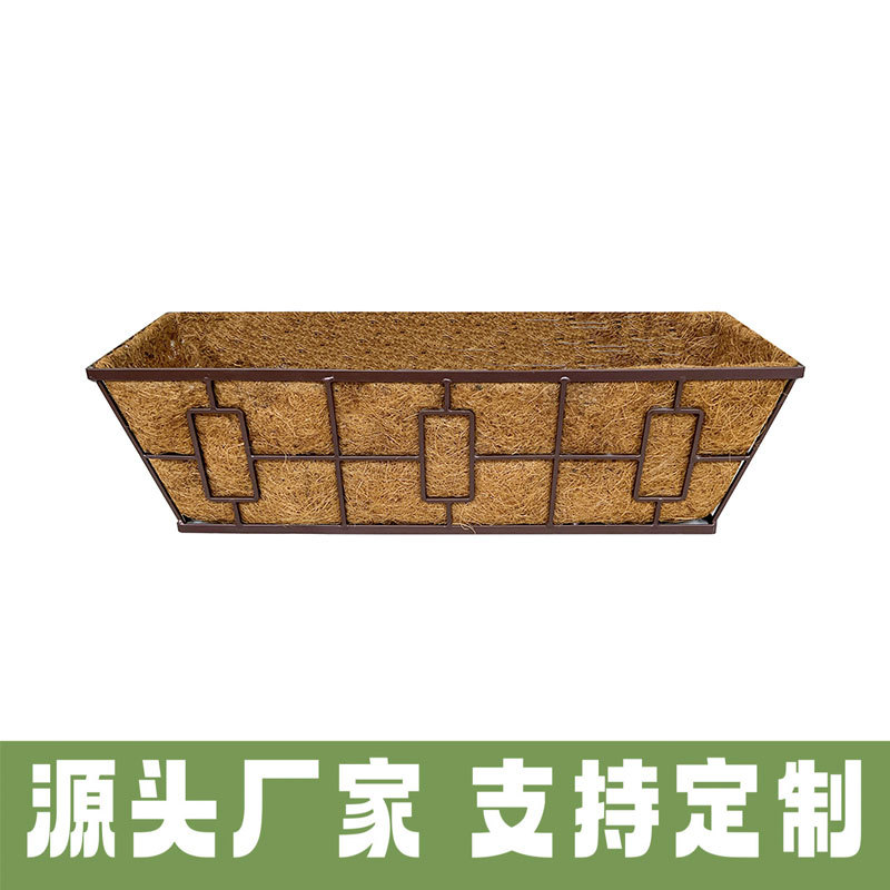 挂壁花篮24寸长方形椰棕花篮花盆阳台种菜植物椰棕盆批发