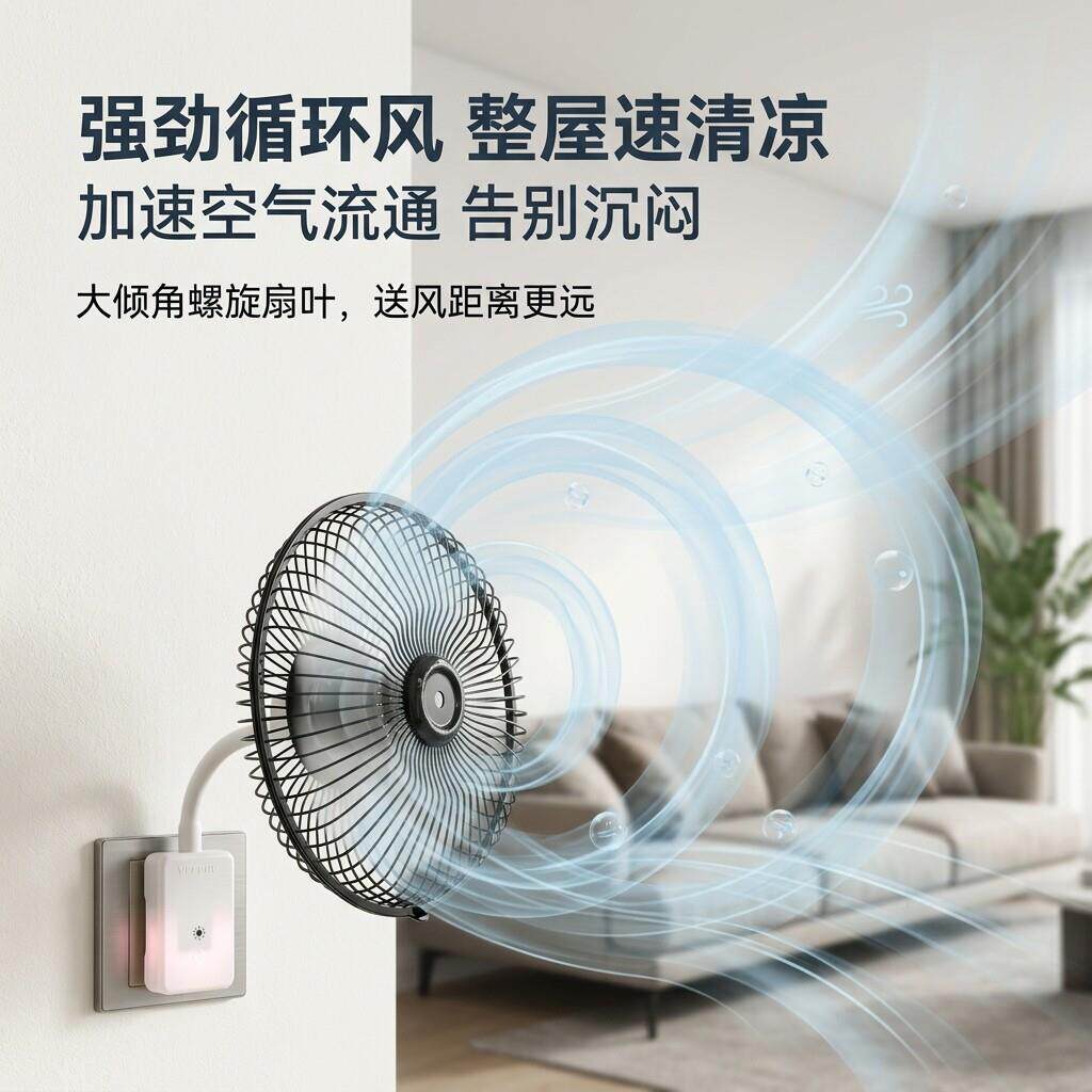 直插式寸语音循环扇卧室静语音风扇厨卫生间铁音艺8智能说话控制