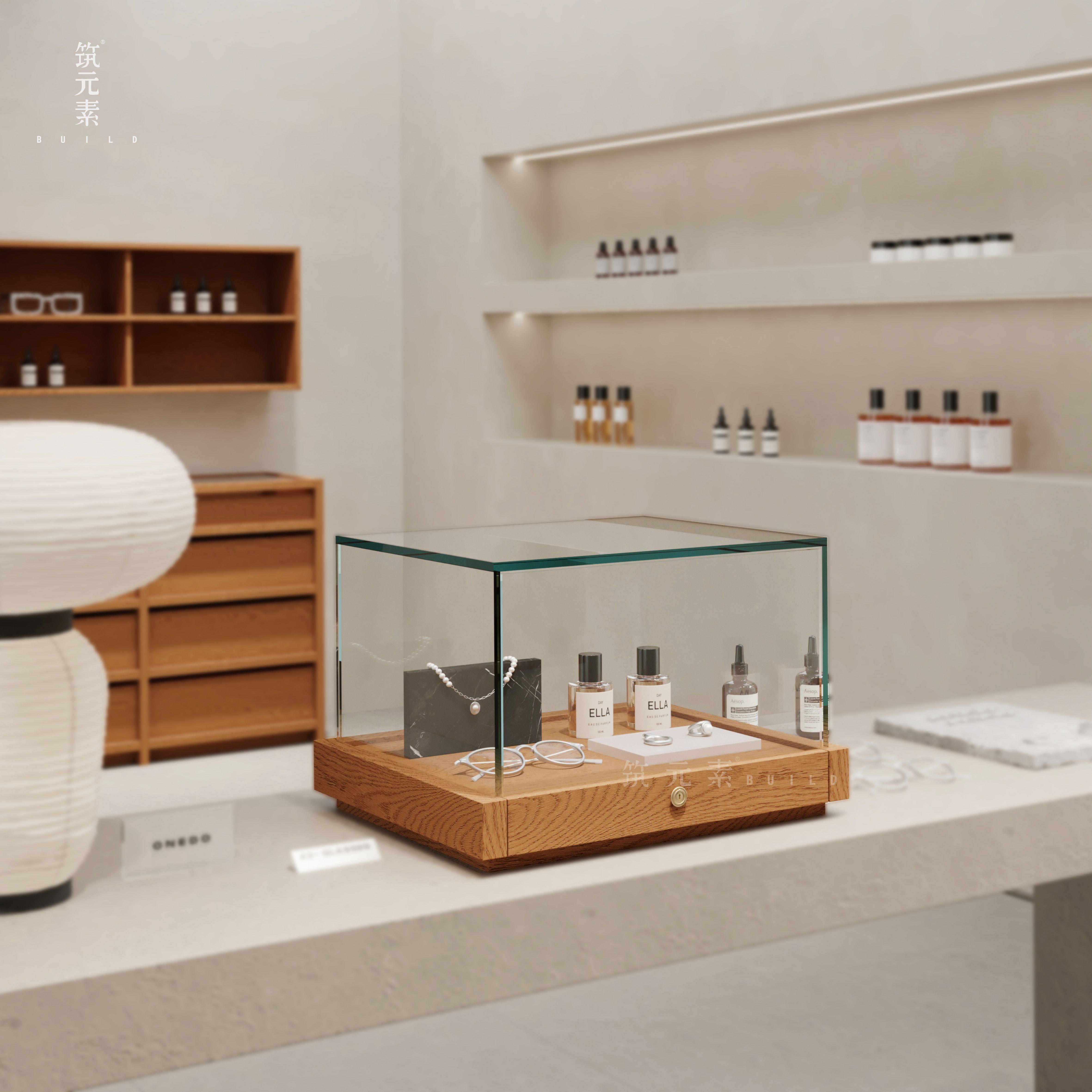 制现代璃桌面玻柜珠宝饰品玻定璃防尘精罩品首饰摆放展示台面展柜