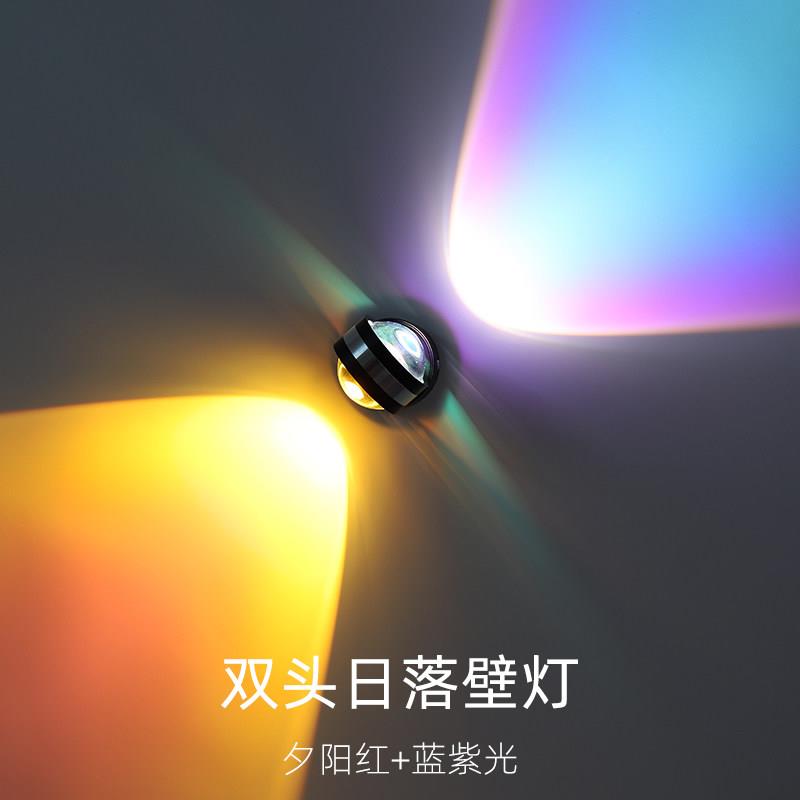 夕阳日落双灯头客厅沙发背景墙装饰画壁墙壁灯床头卧室SS61氛围洗