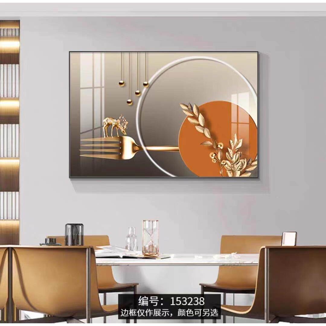 横版餐厅饰画现代简约JX-CT-00饭厅挂画幅酒杯单餐壁画桌玄关进门