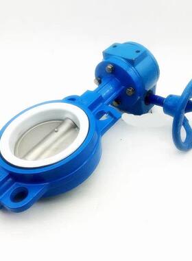 涡对夹式氟蝶不锈钢板蝶阀四轮对夹阀蝶阀D371XF-1苏州沪邦6Q球磨