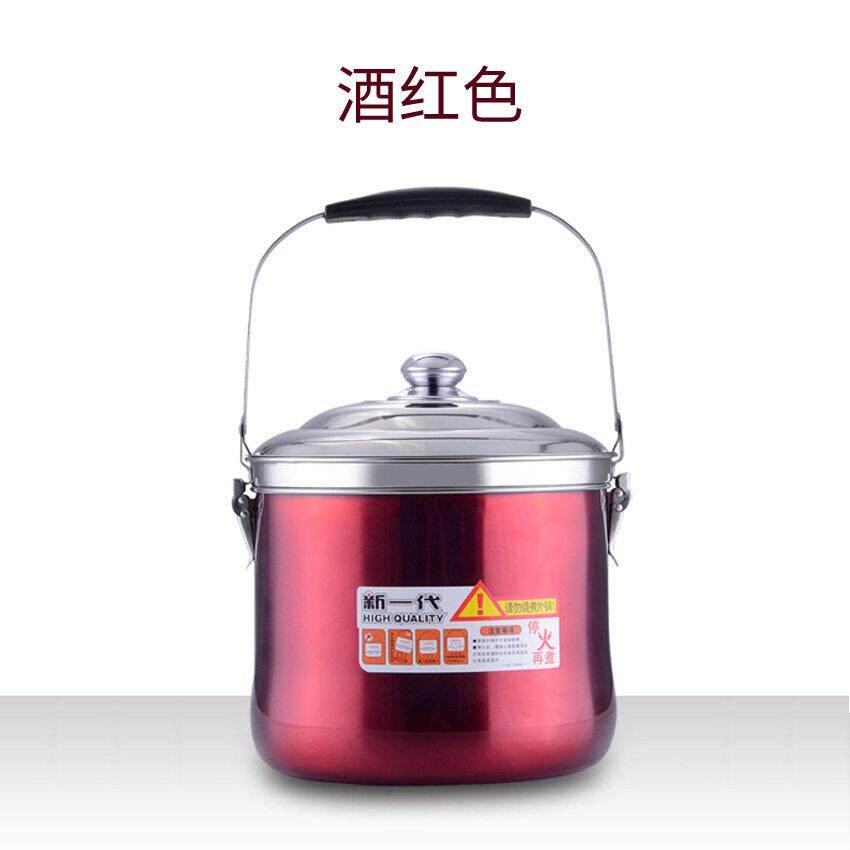 7L锈钢免再火煮锅家用离火熄火焖不烧锅节能锅保温锅锅蒸汤锅加厚