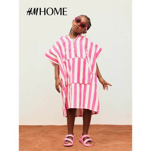 HM HOM2家KNQ025新款毛布圈家居用品纺产品连帽披肩式毛巾12E6293