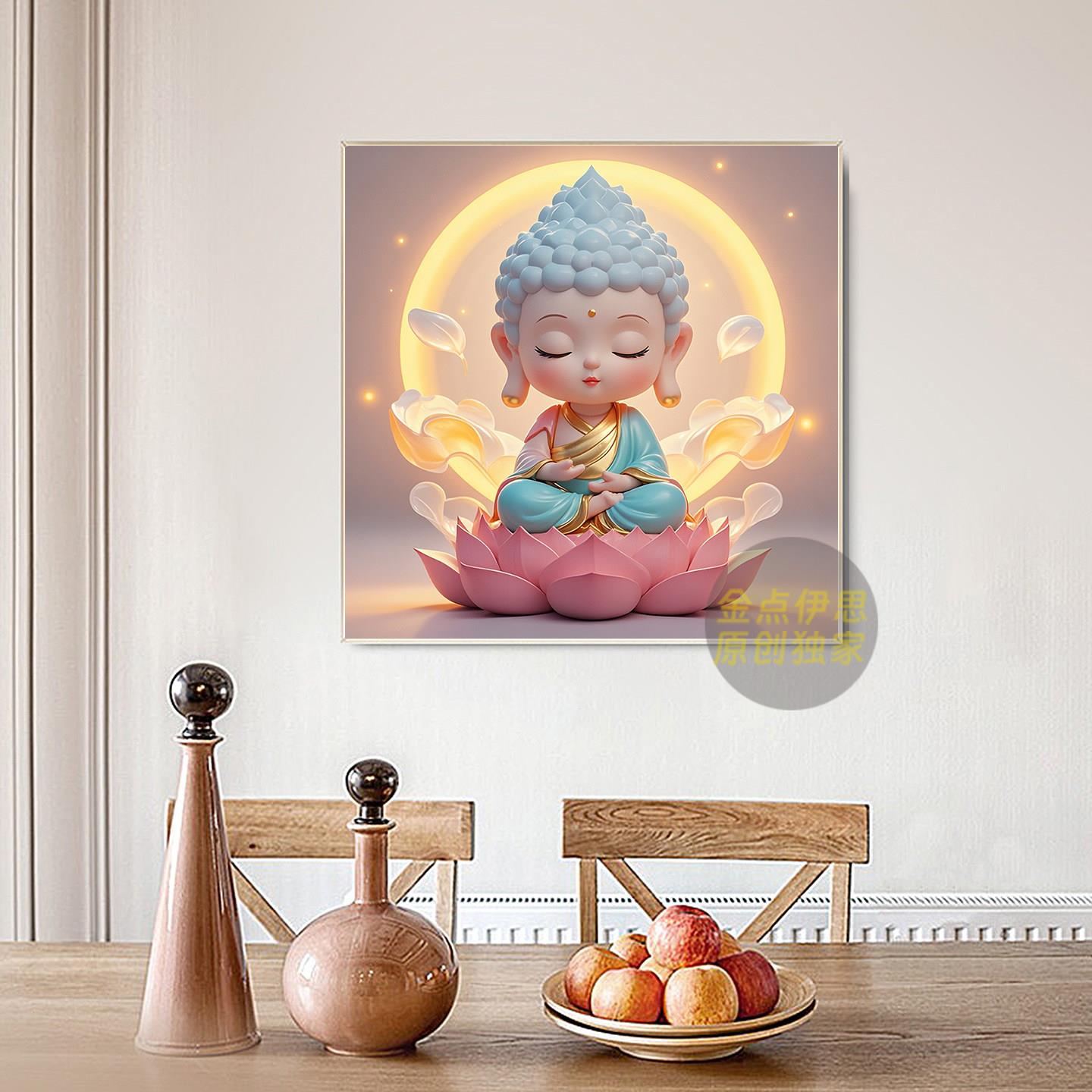 可爱小佛钻石画202新款室可爱佛像手工5d贴钻十6字绣小幅简单客厅