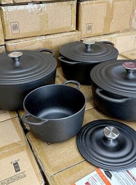[纯铸铁炖锅]出日本铸铁家锅用无JZ-FL24Z涂口层磁不沾锅燃气电炉