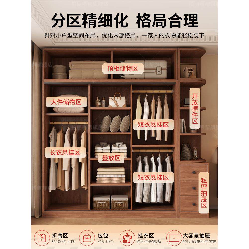中古风衣柜家用卧室推出童租房用储物挂门995衣橱小户型简拉易儿