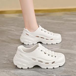 女2025新款 户外穿涉水溯溪鞋 洞洞鞋 夏季 厚底防滑凉鞋 沙滩运动拖鞋