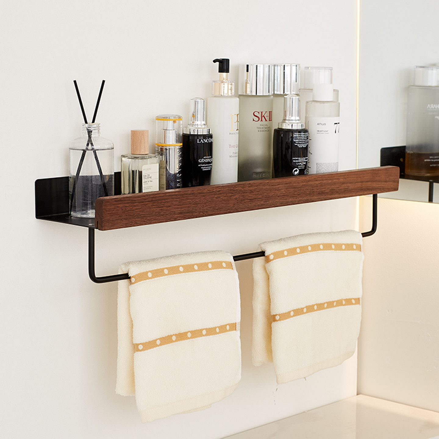 胡桃木浴室置物架卫生间专用壁挂式免打孔浴室厕所洗手台收纳架子,家庭/个人清洁工具,浴室角架/置物架,淘宝优惠券,粉丝福利购,淘宝优惠卷