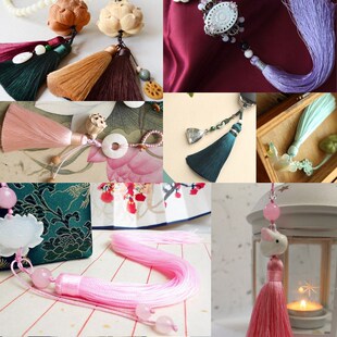 极速饰品配件a颜色多o8短胖流苏中国结服饰髻人造丝流苏穗子