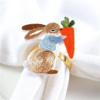 3 Pcs Rabbit Easter Napkin Ring Serviette Buckles Holder