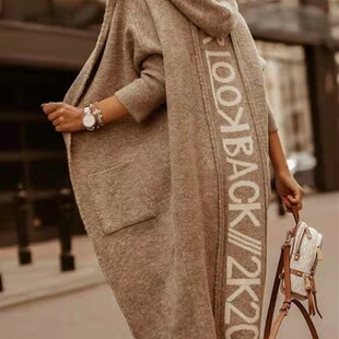 Women Sweater Knit Letter Autumn Winter Spring 极速Cardigans