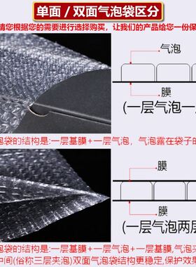 防震气泡袋40*50cm100个双层加厚白色透明大泡泡袋子包装汽泡沫垫