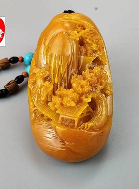 玉石原石黄龙玉仿寿山石雕田黄石手把件时来运转奇石观光石