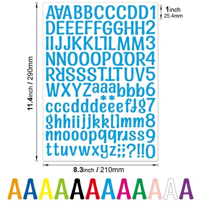 2 Sheets Self Adhesive Alphabet Letters Numbers Stickers kid