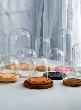 透明有机玻璃佛像圆形亚克力防尘圆罩核桃人偶工艺品摆件展示罩子