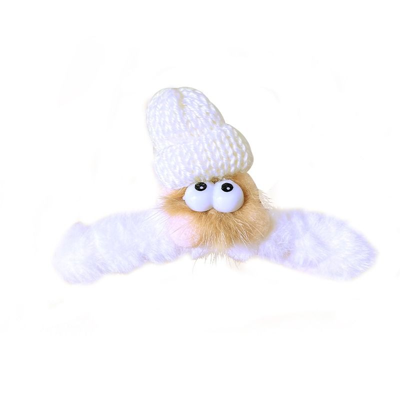 秋冬新款煤球抓夹毛绒绒鲨鱼夹可爱搞怪小胡子发夹貂毛发爪发饰女