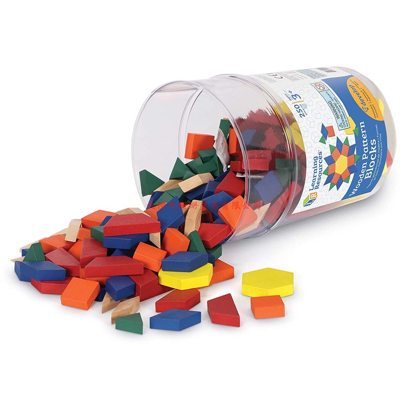 Learning Resources Wooden Pattern Blocks (250) and Pattern