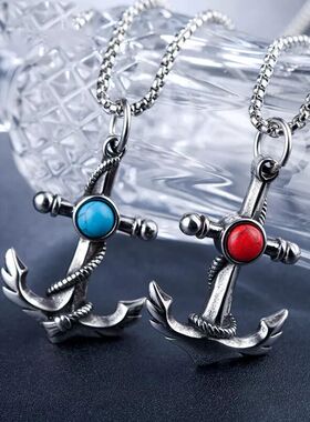 极速Retro Fashion Pirate Anchor Necklace Punk Hip Hop Unique