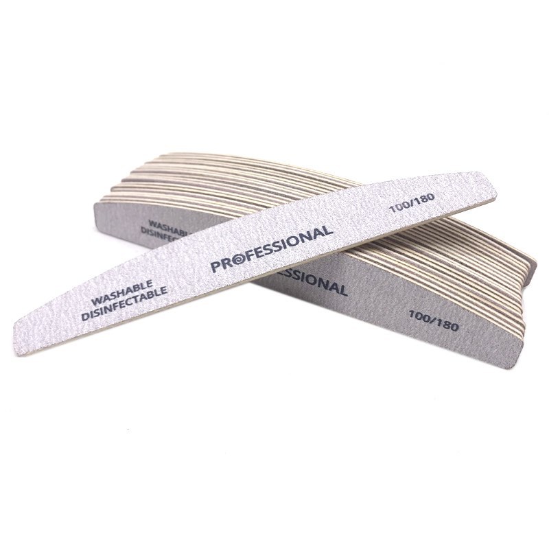 100Pcs/lot Manicure Nail File Grit 100/180 Washable Limes A