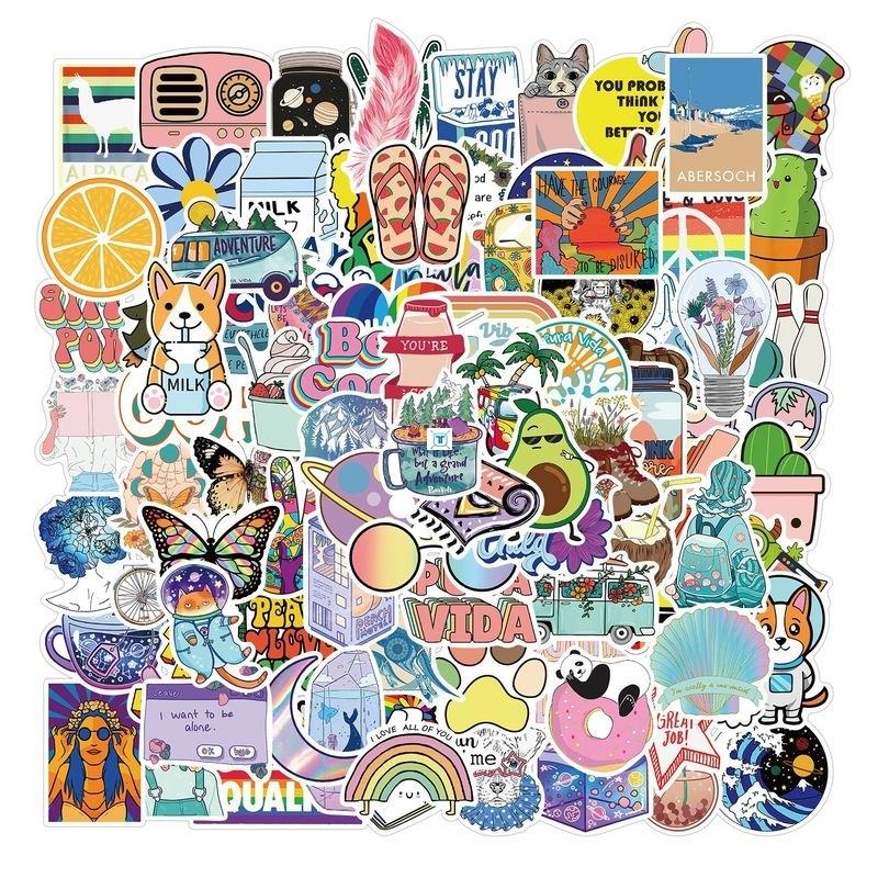 100Pcs VSCO Vinyl Stickers Girl Essential Stuff for Water