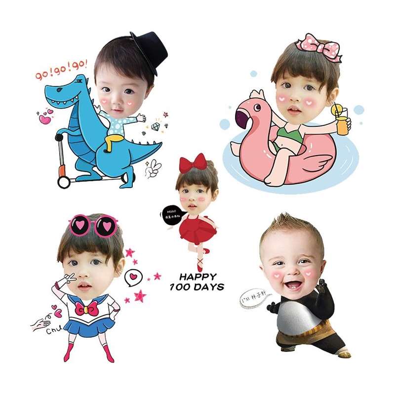 宝宝周岁满月生日百日宴儿童蛋糕大头KT板摆台装饰布置派对摆件