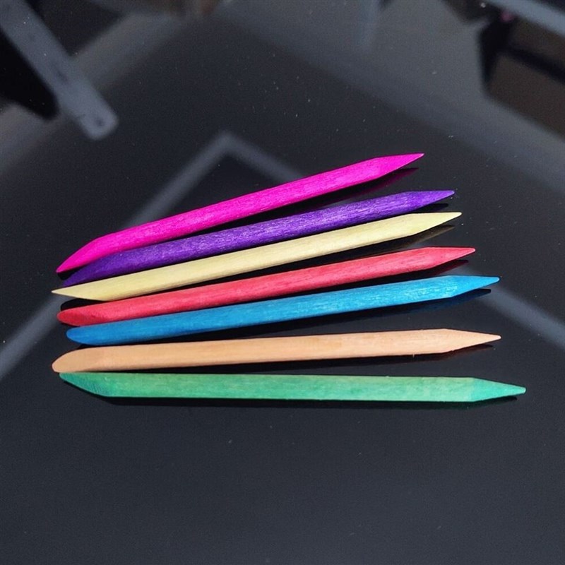 Nail Art Design Orange Wood Stick Cuticle Pusher Remover