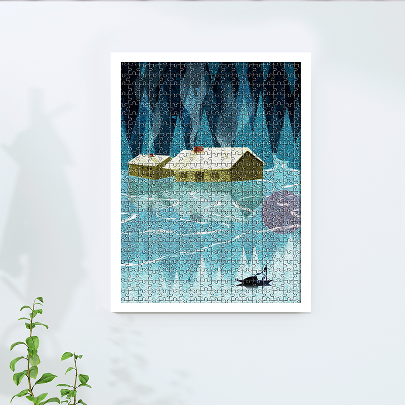 实木1000片拼图框相框挂墙 75*50*70装裱大画框500一千片定制2000